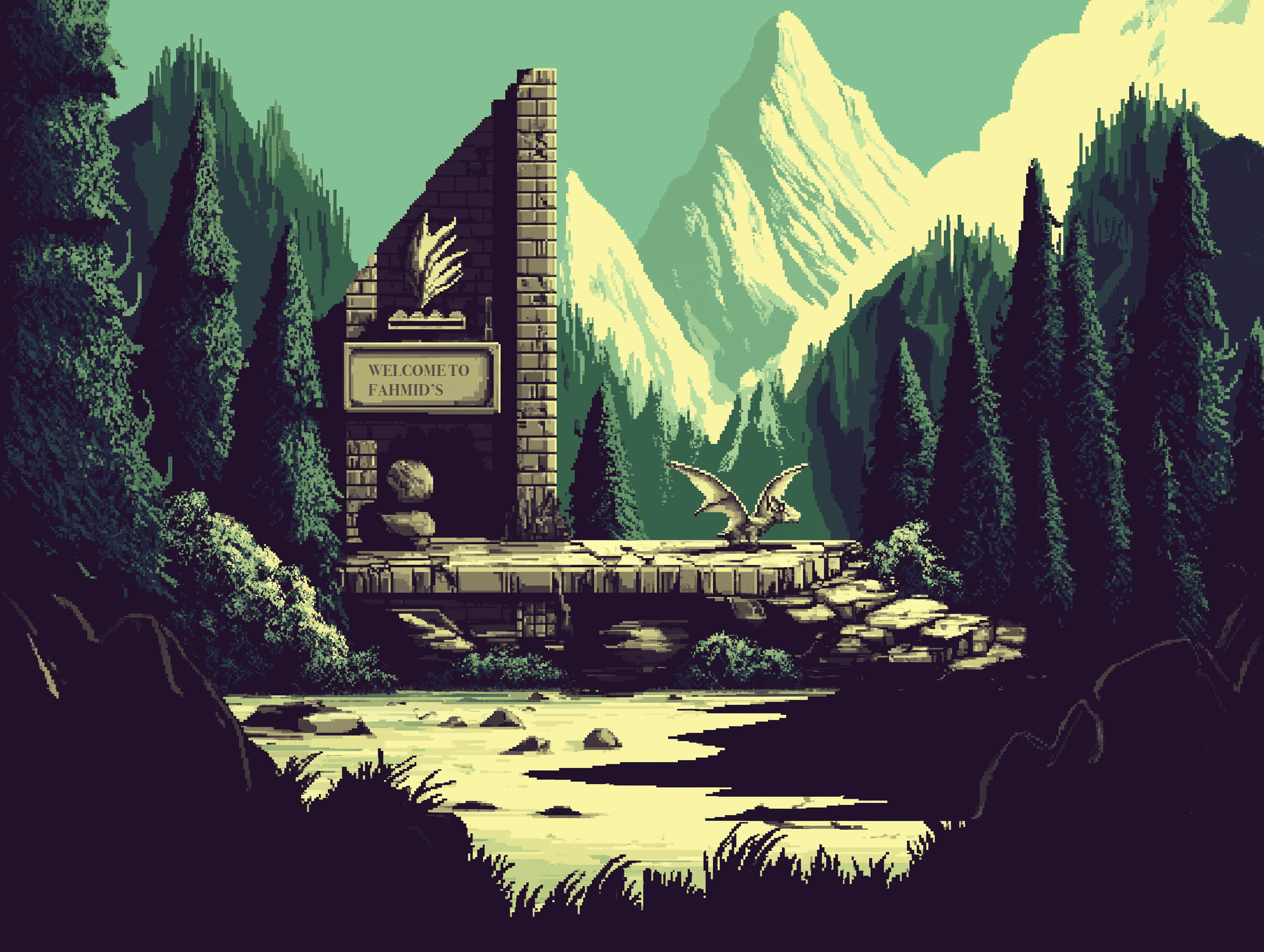 Pixel art landscape