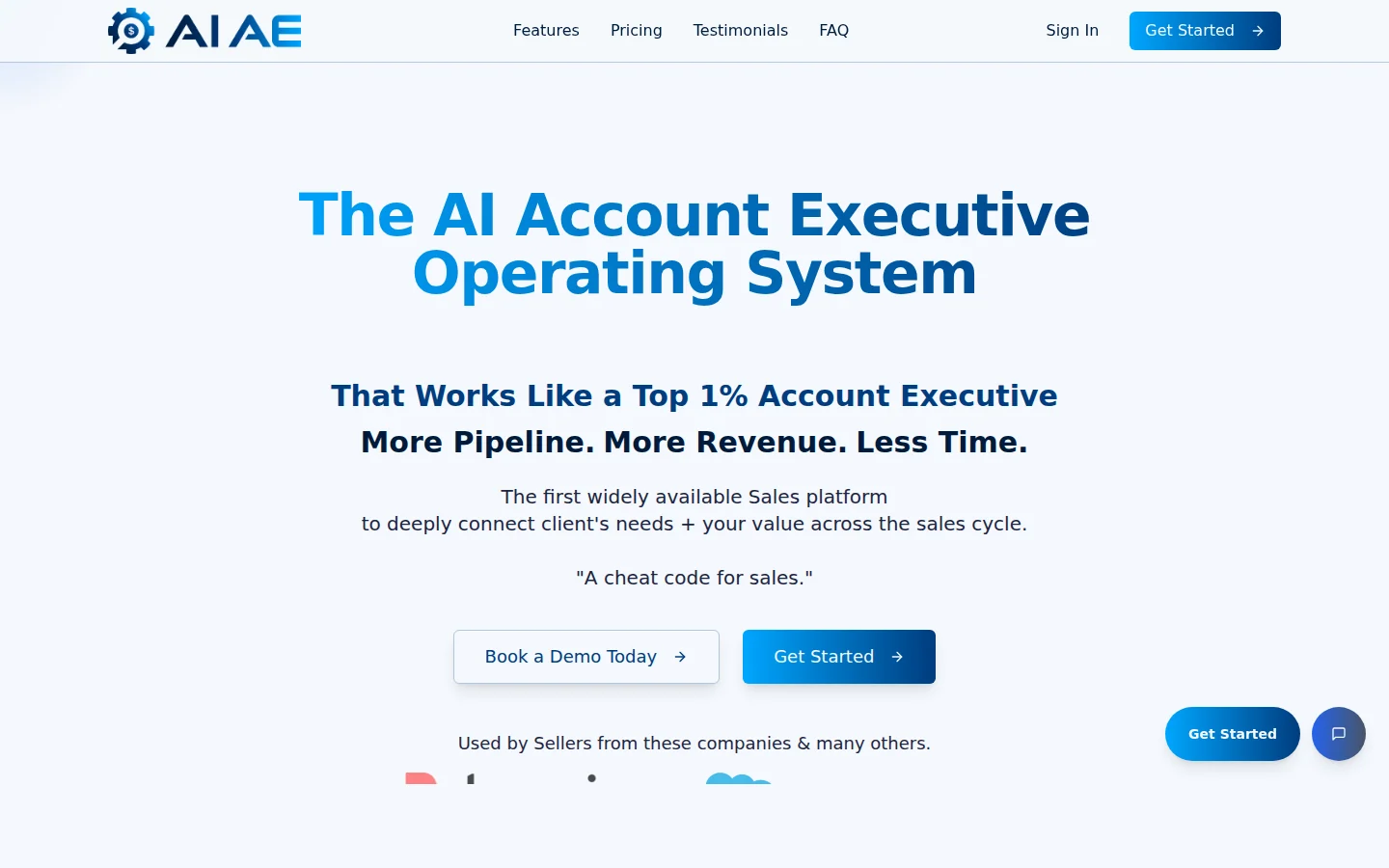 AI Account Executive website screenshot