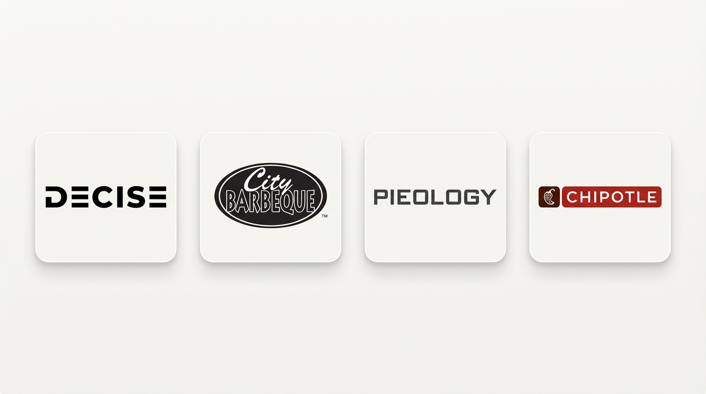 Decise, City BBQ, Pieology, and Chipotle project marks