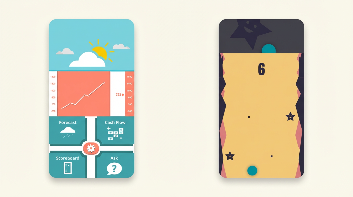 Collage of early interface and game experiments